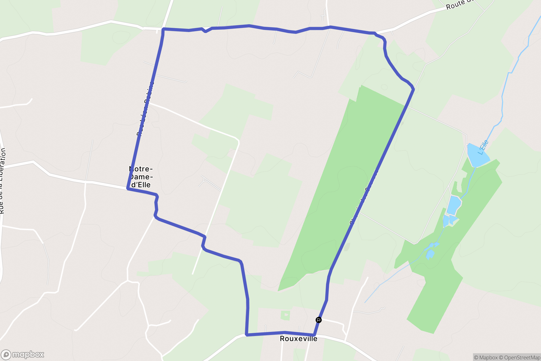 Saint-Jean-d'Elle : carte du parcours de randonnée - France
