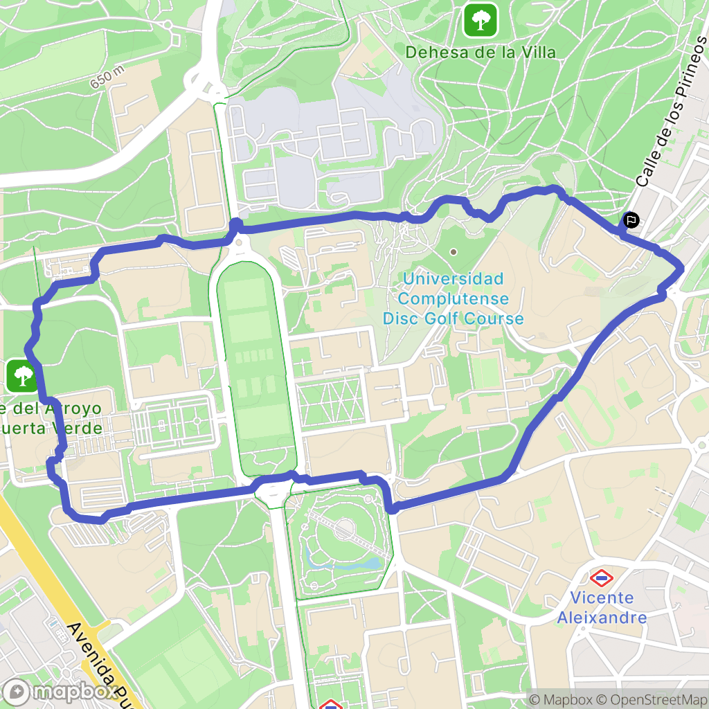 Madrid : carte du parcours de randonnée - Spain