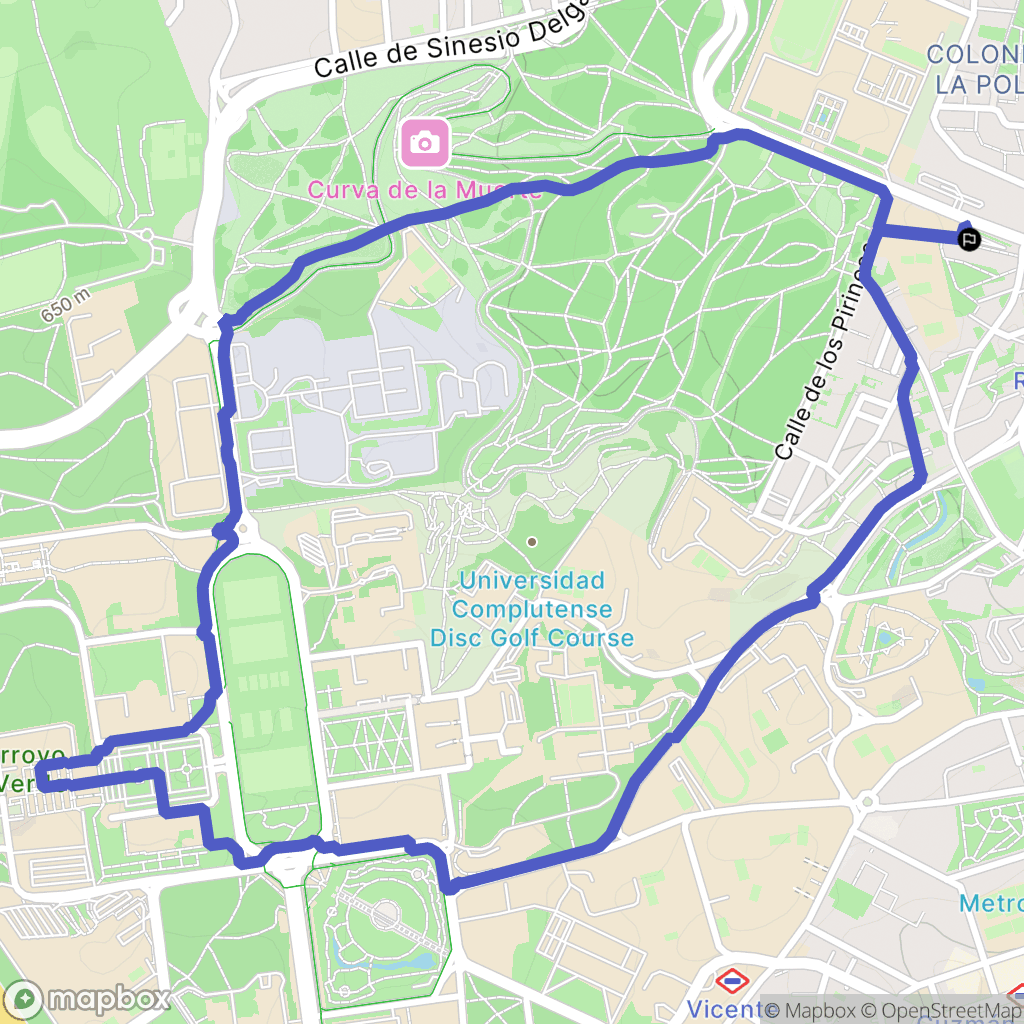 Madrid : carte du parcours de randonnée - Spain