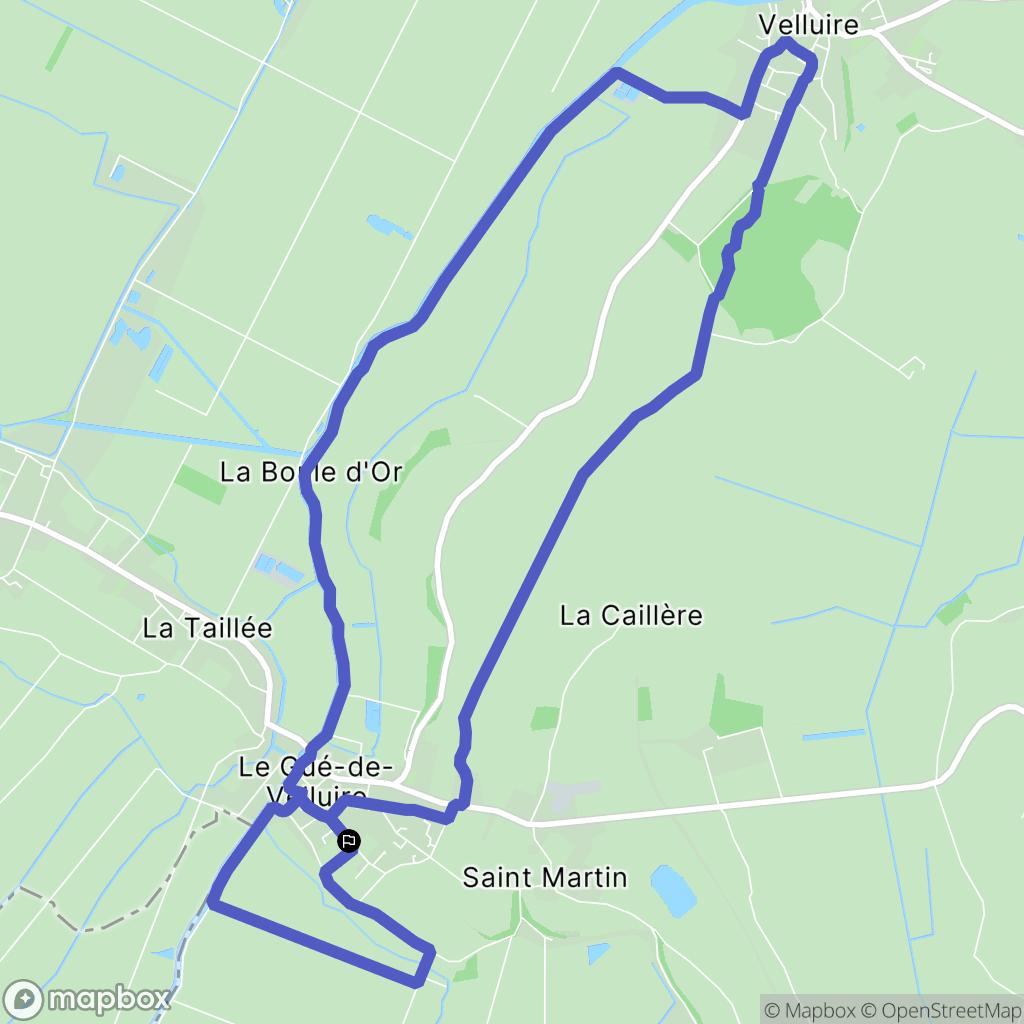 Le Gué-de-Velluire : carte du parcours de randonnée - France