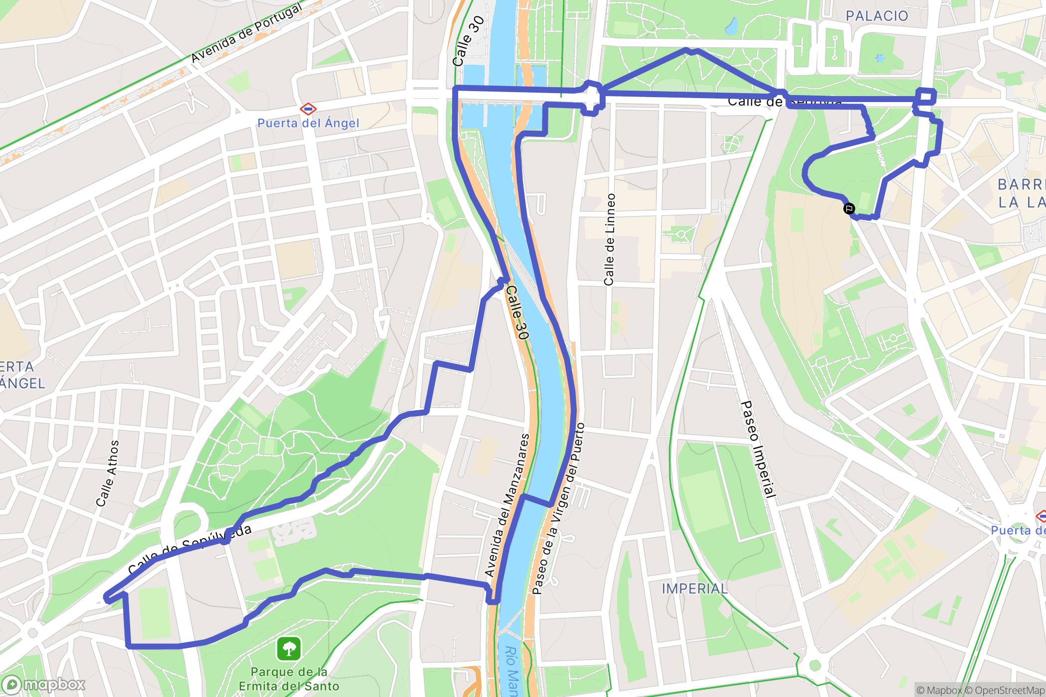 Madrid : carte du parcours de randonnée - Spain