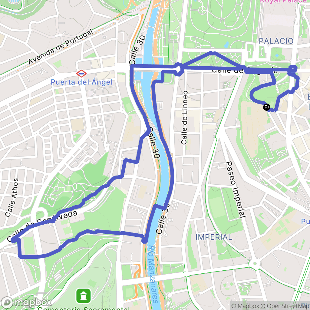 Madrid : carte du parcours de randonnée - Spain