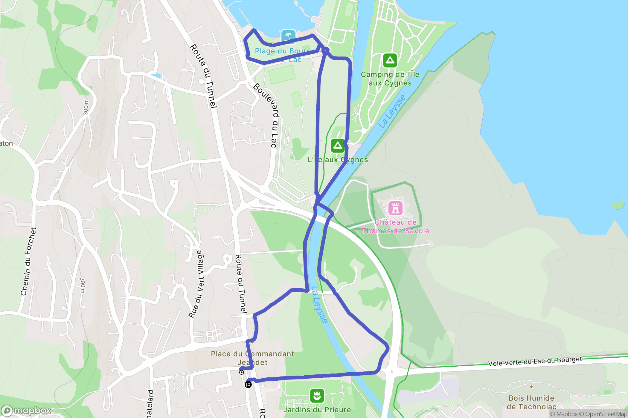 Le Bourget-du-Lac : carte du parcours de randonnée - France