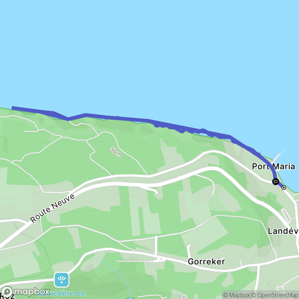 Landévennec : carte du parcours de randonnée - France