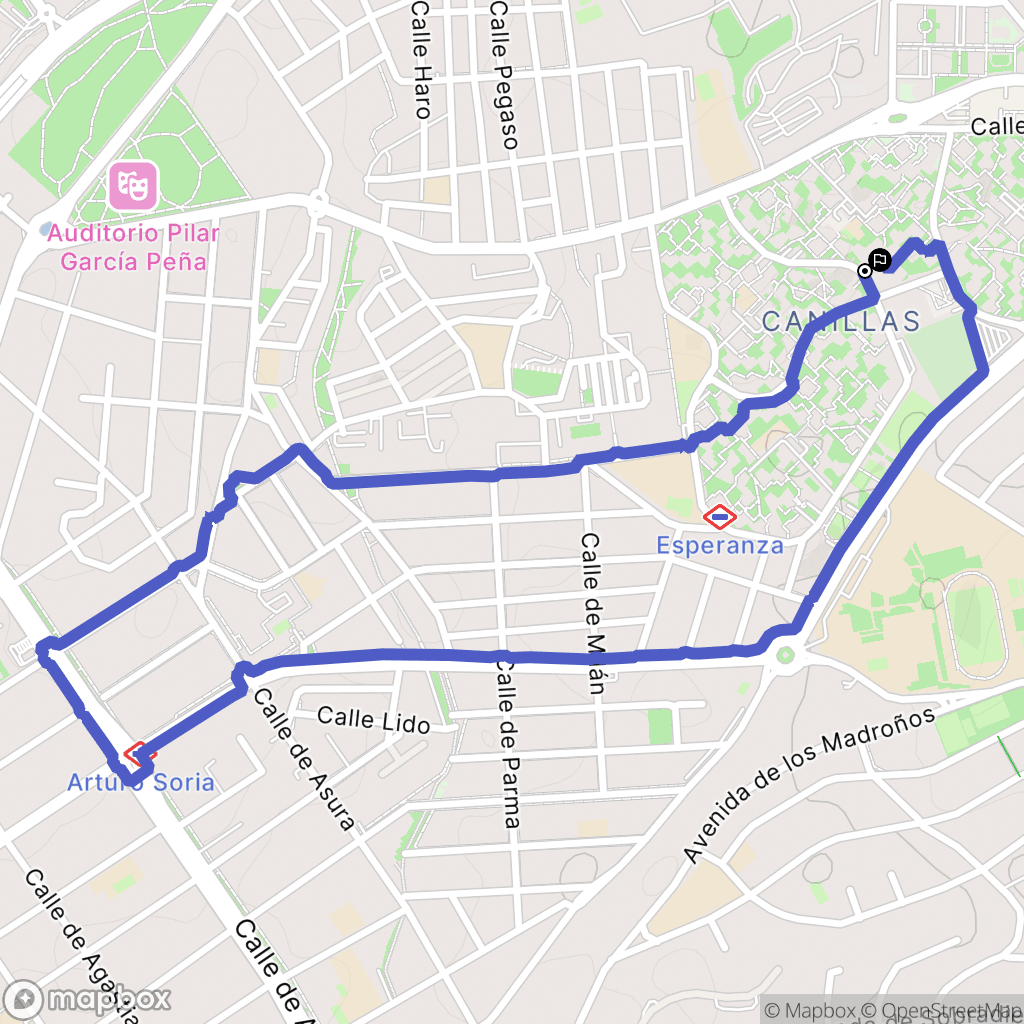 Madrid : carte du parcours de randonnée - Spain