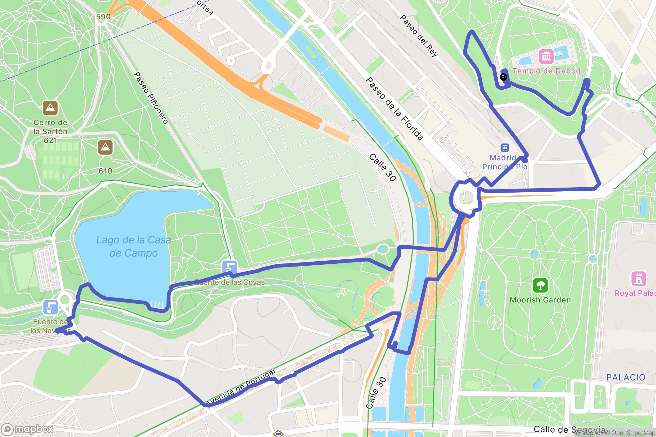 Madrid : carte du parcours de randonnée - Spain