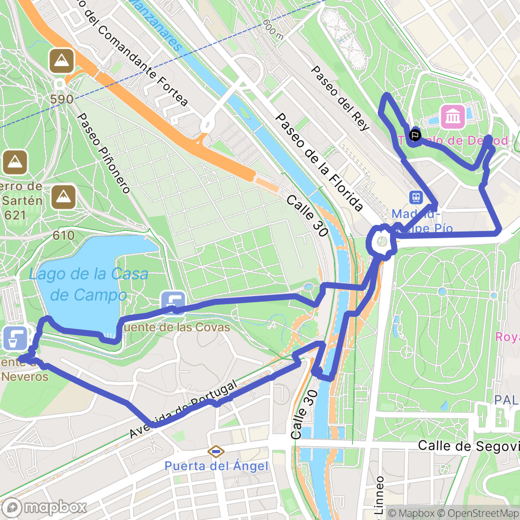 Madrid : carte du parcours de randonnée - Spain
