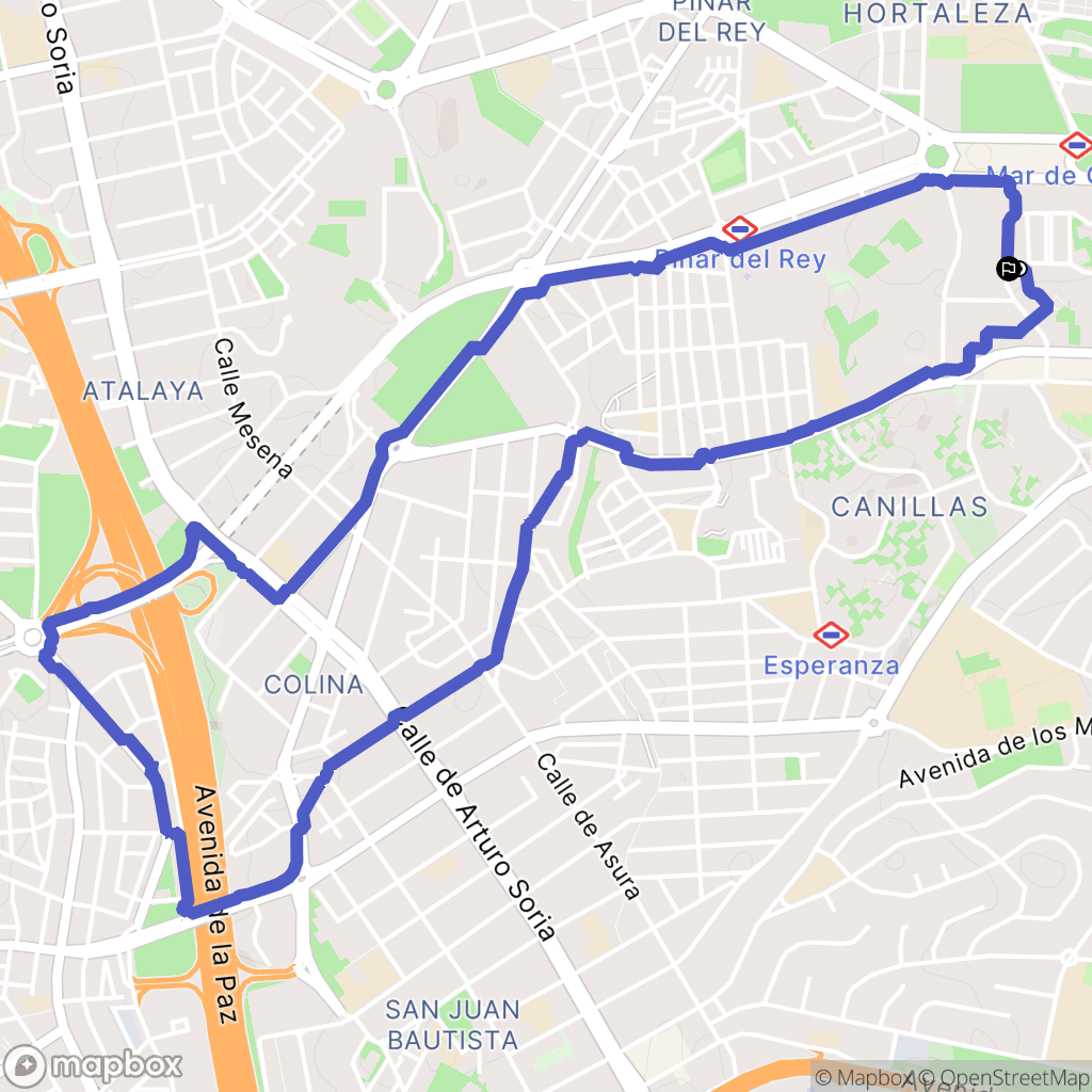 Madrid : carte du parcours de randonnée - Spain