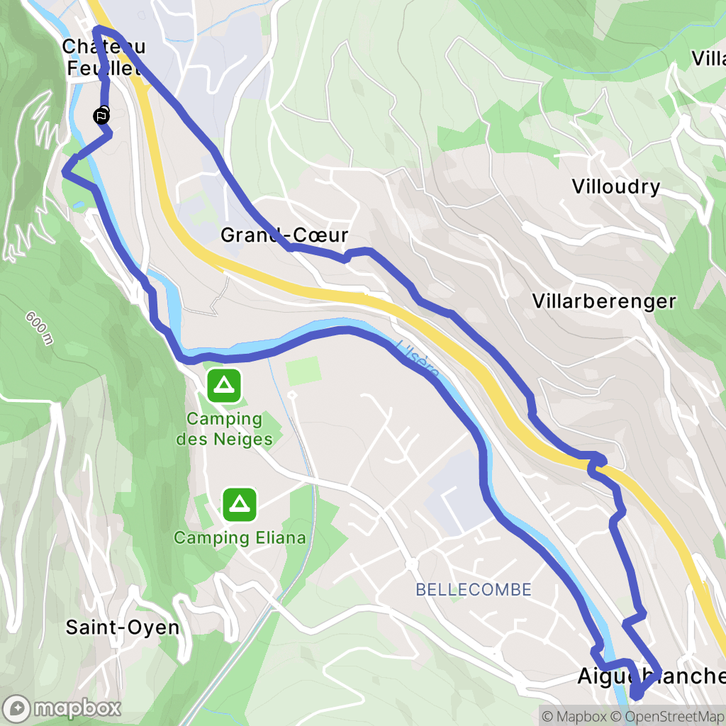 La Léchère : carte du parcours de randonnée - France