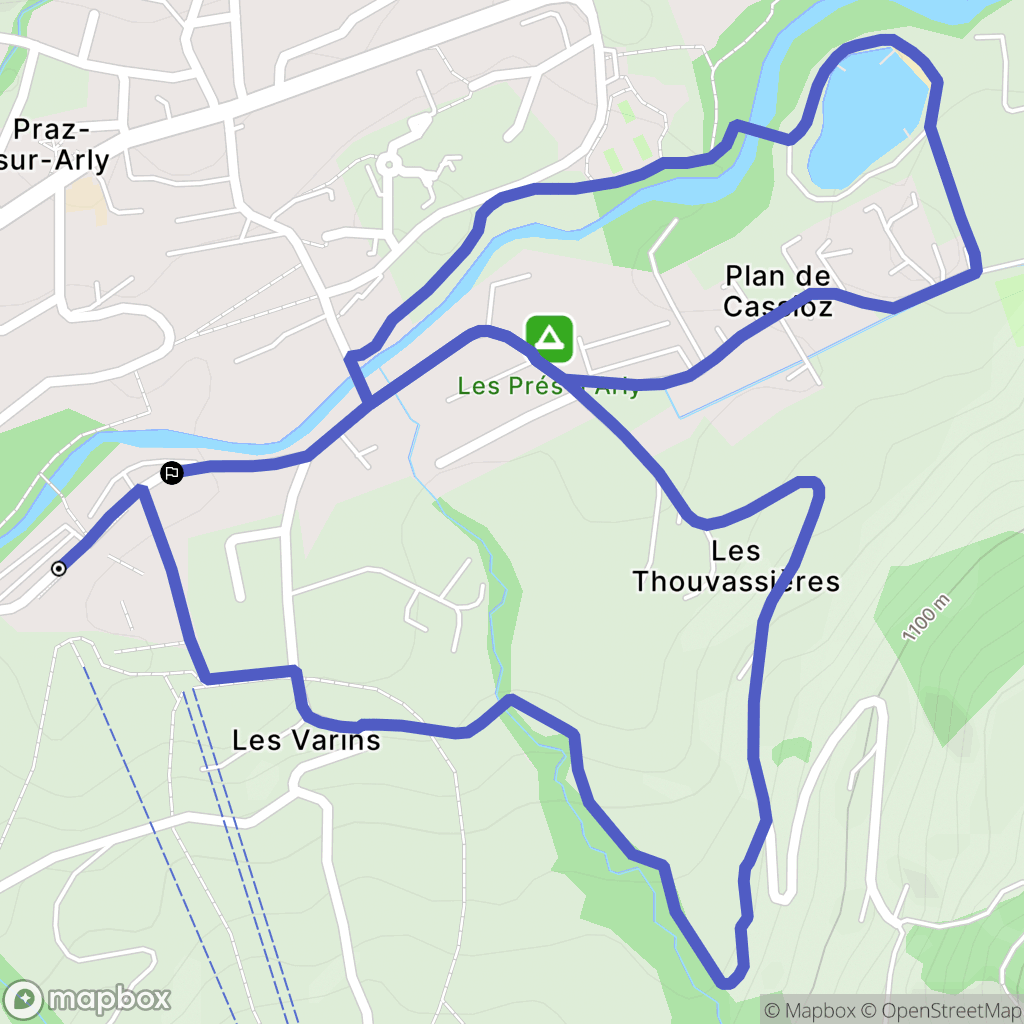 Praz-sur-Arly : carte du parcours de randonnée - France