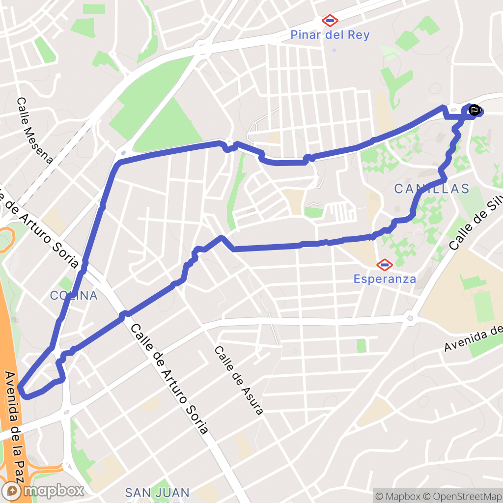 Madrid : carte du parcours de randonnée - Spain