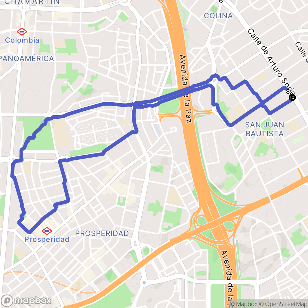 Madrid : carte du parcours de randonnée - Spain