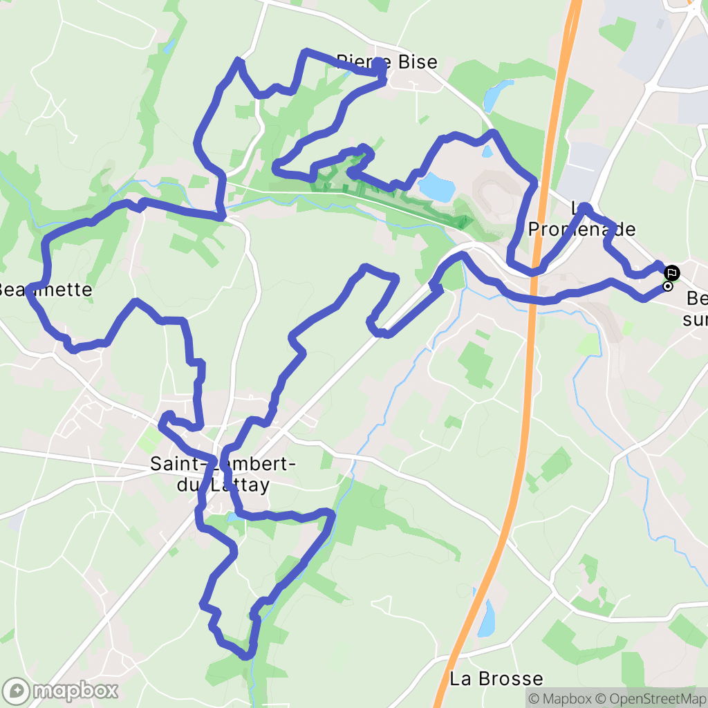 Beaulieu-sur-Layon : carte du parcours de randonnée - France