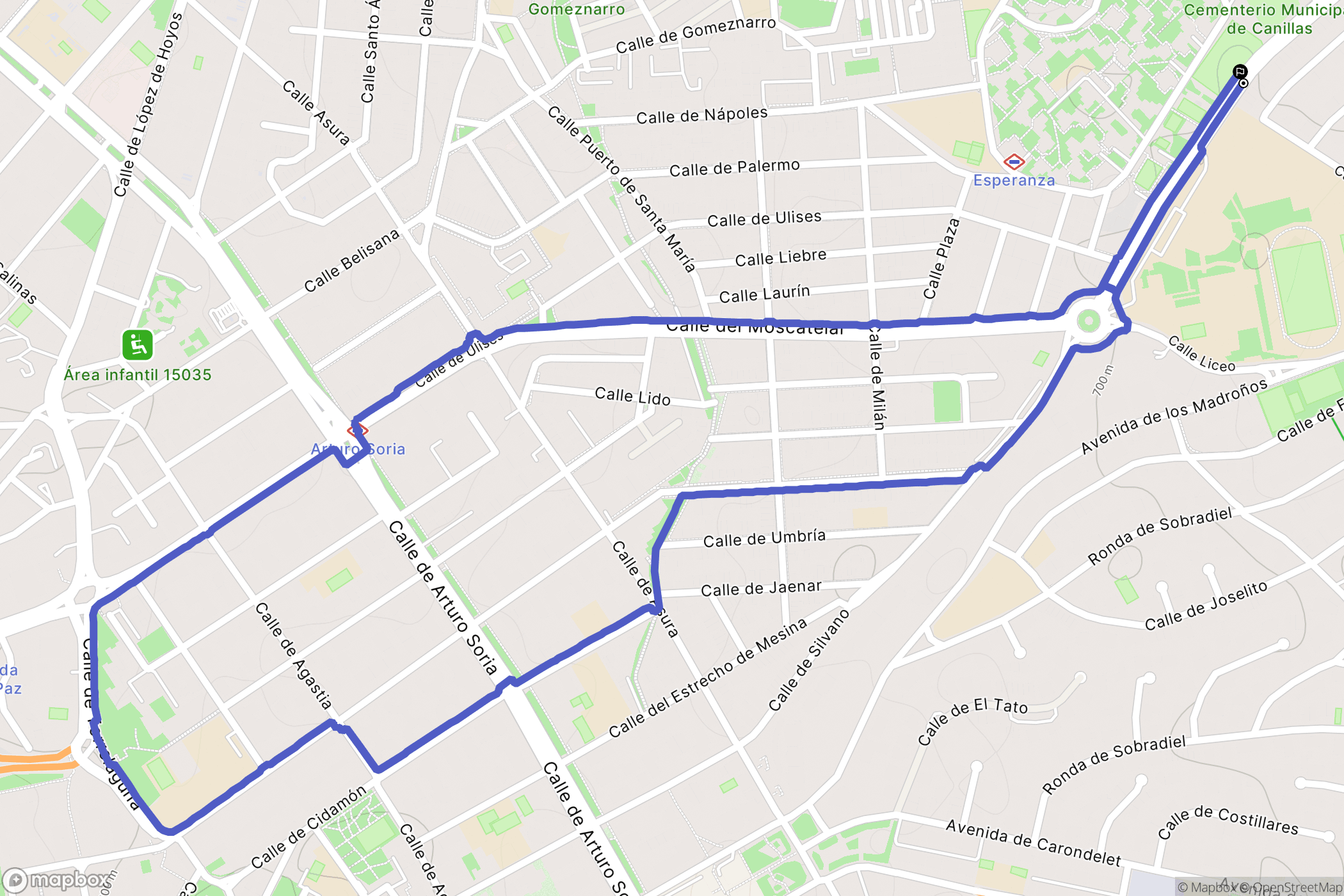 Madrid : carte du parcours de randonnée - Spain