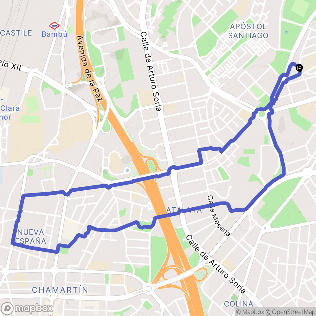 Madrid : carte du parcours de randonnée - Spain