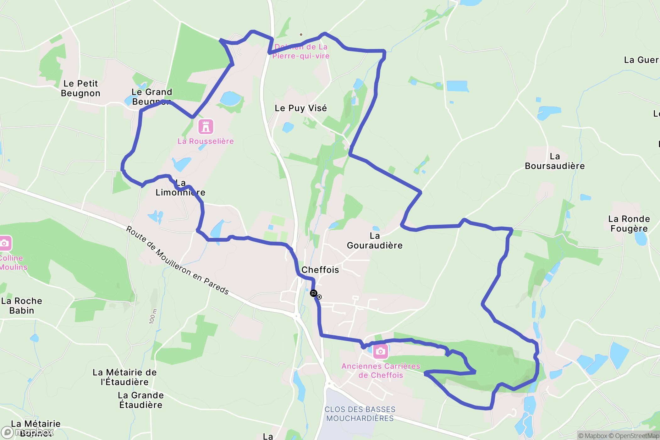 Cheffois : carte du parcours de randonnée - France