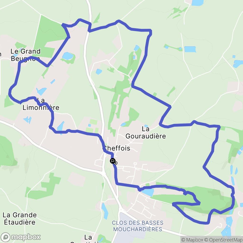 Cheffois : carte du parcours de randonnée - France