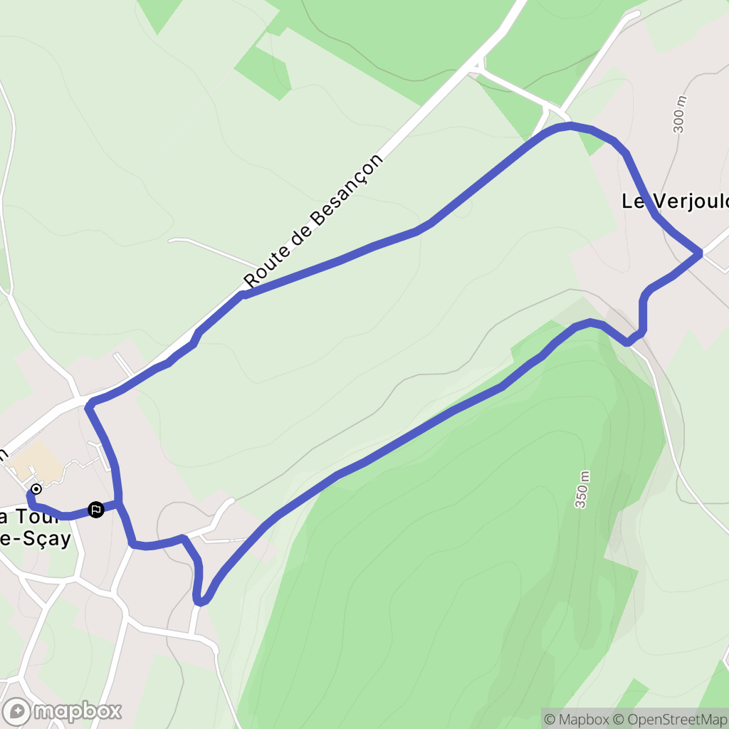 La Tour-de-Sçay : carte du parcours de randonnée - France