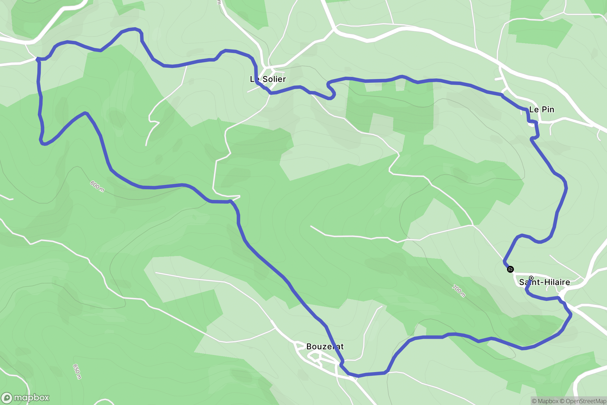 Saint-Hilaire : carte du parcours de randonnée - France