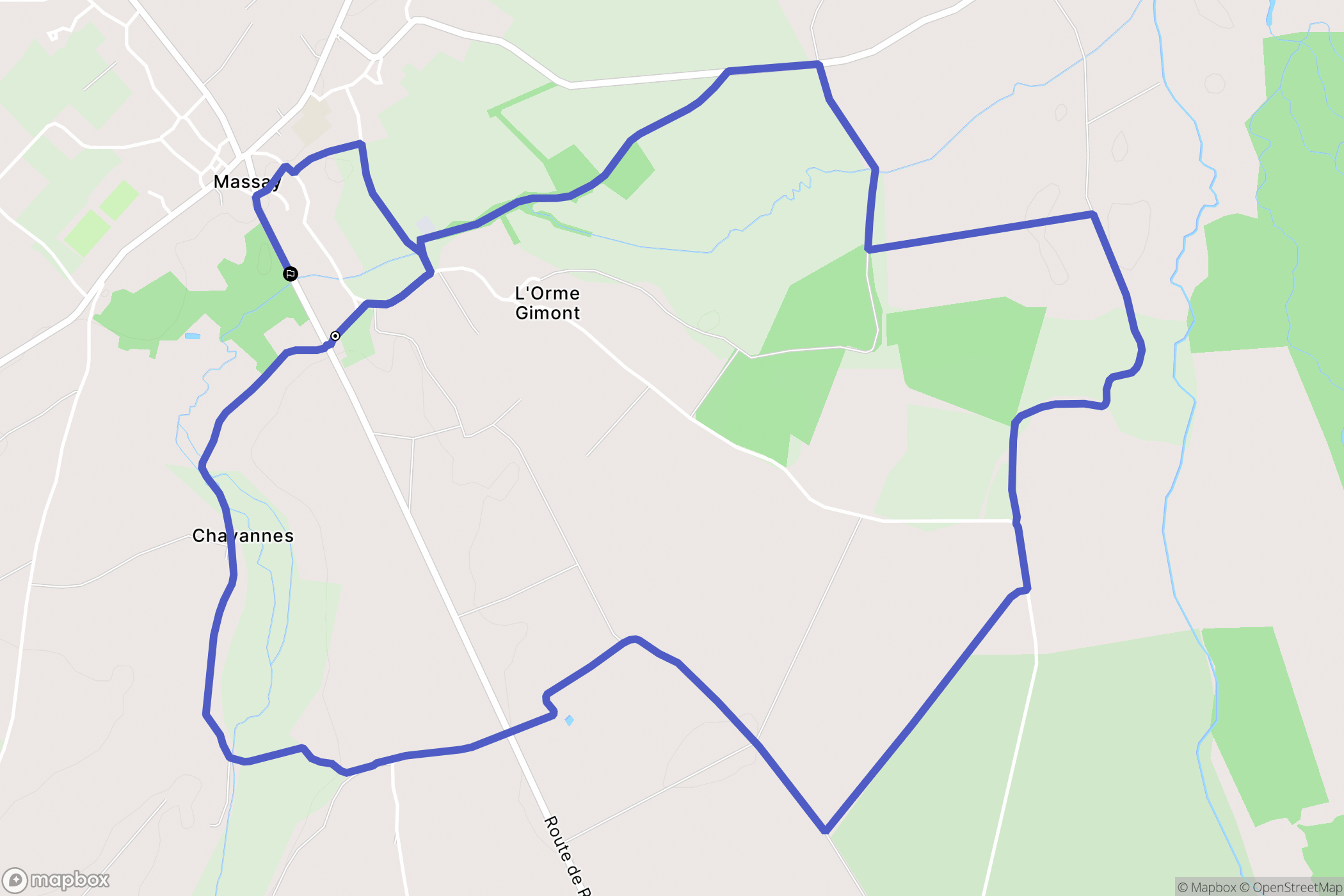 Massay : carte du parcours de randonnée - France