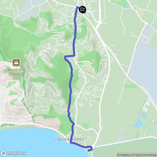 Hyères : carte du parcours de randonnée - France