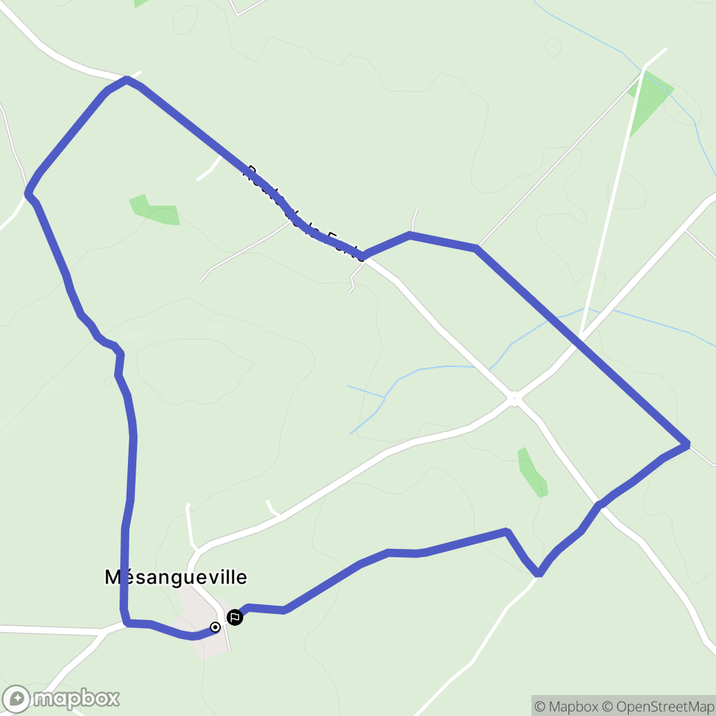 Mésangueville : carte du parcours de randonnée - France