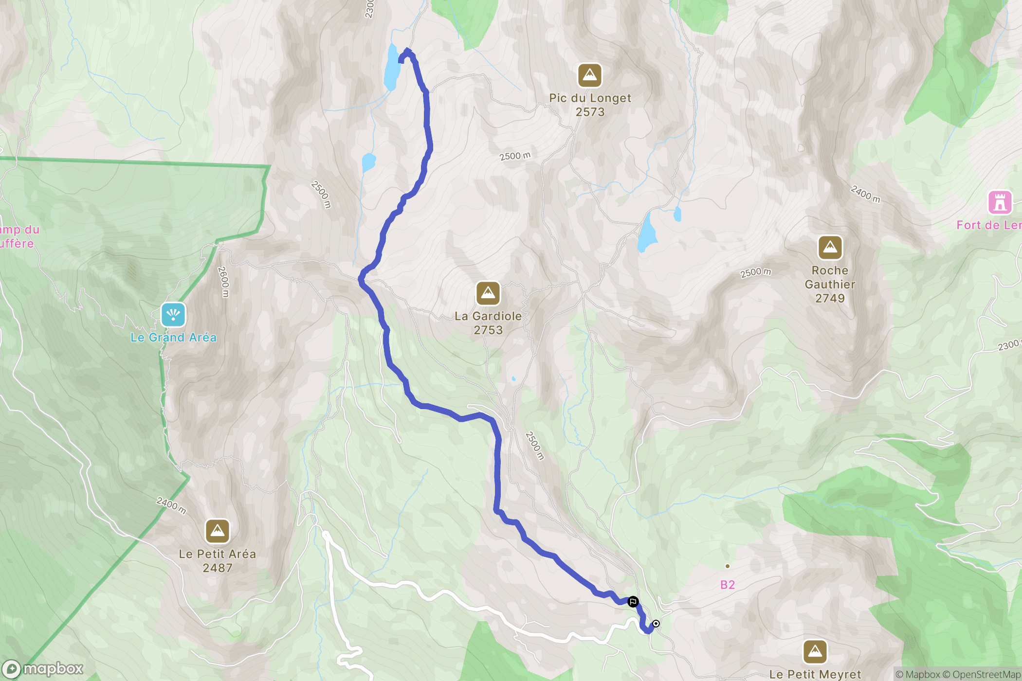 Saint-Chaffrey : carte du parcours de randonnée - France
