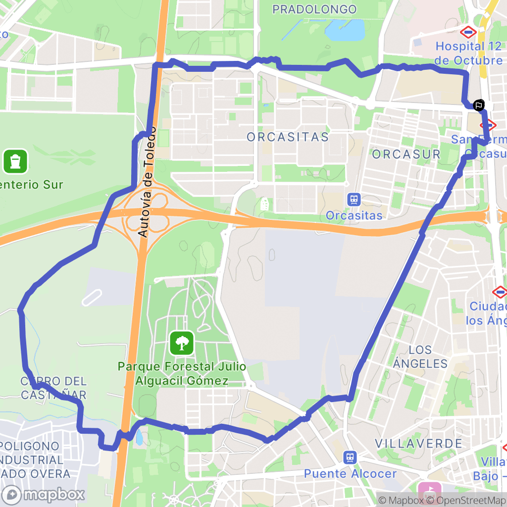 Madrid : carte du parcours de randonnée - Spain