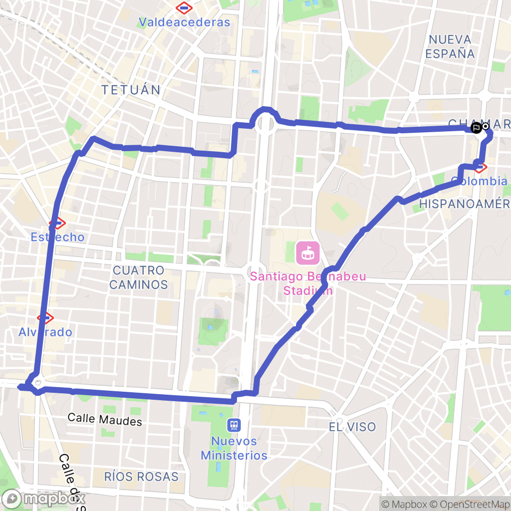 Madrid : carte du parcours de randonnée - Spain