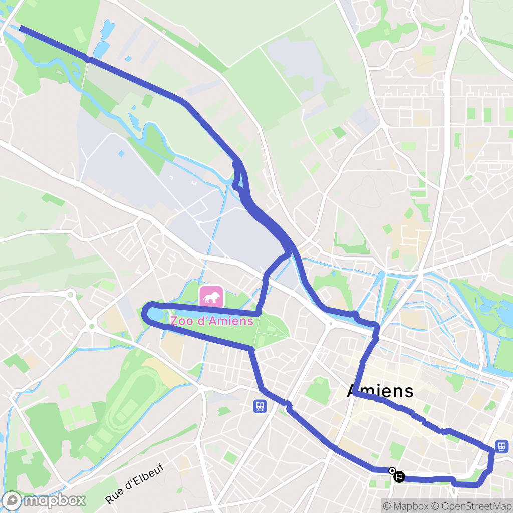 Amiens : carte du parcours de randonnée - France