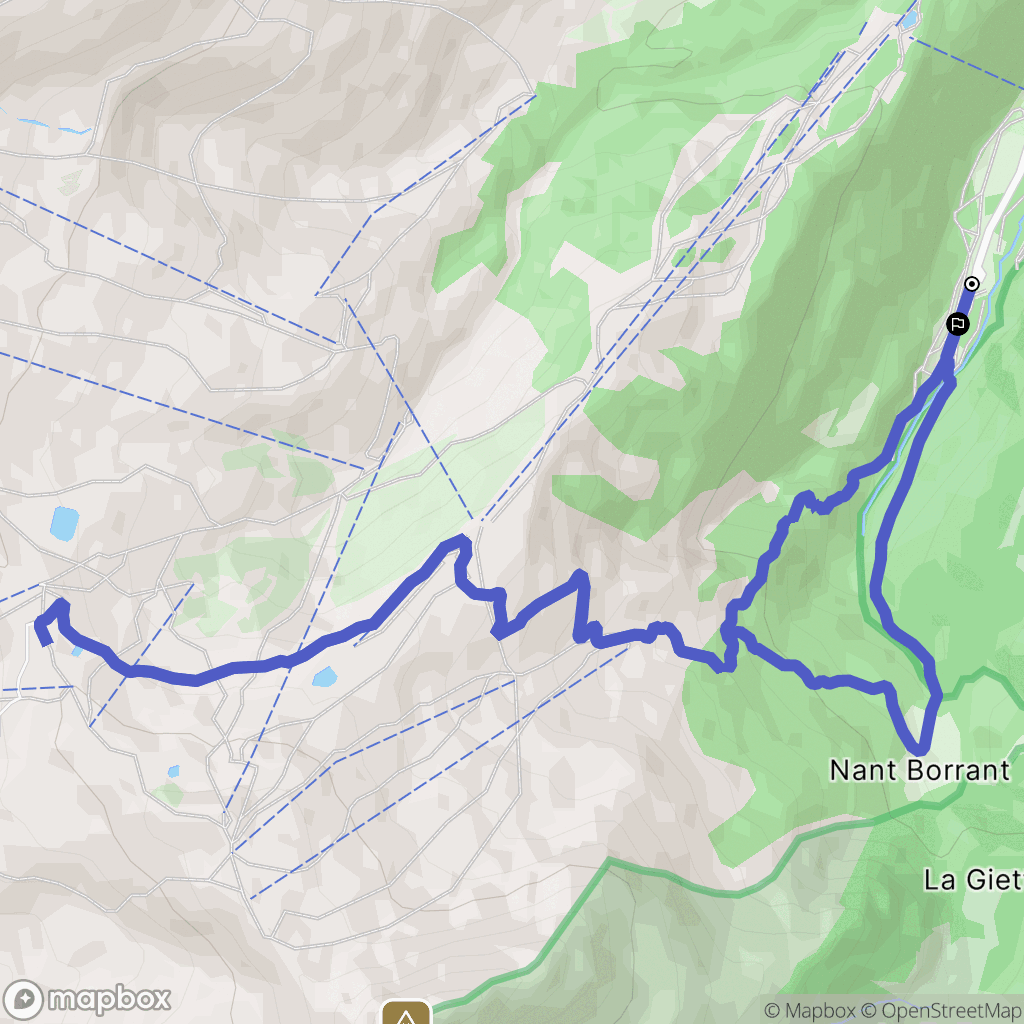 Les Contamines-Montjoie : carte du parcours de randonnée - France