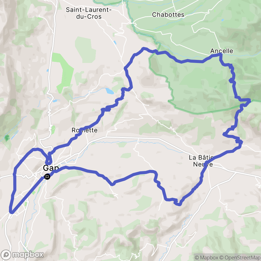 Gap : carte du parcours de randonnée - France