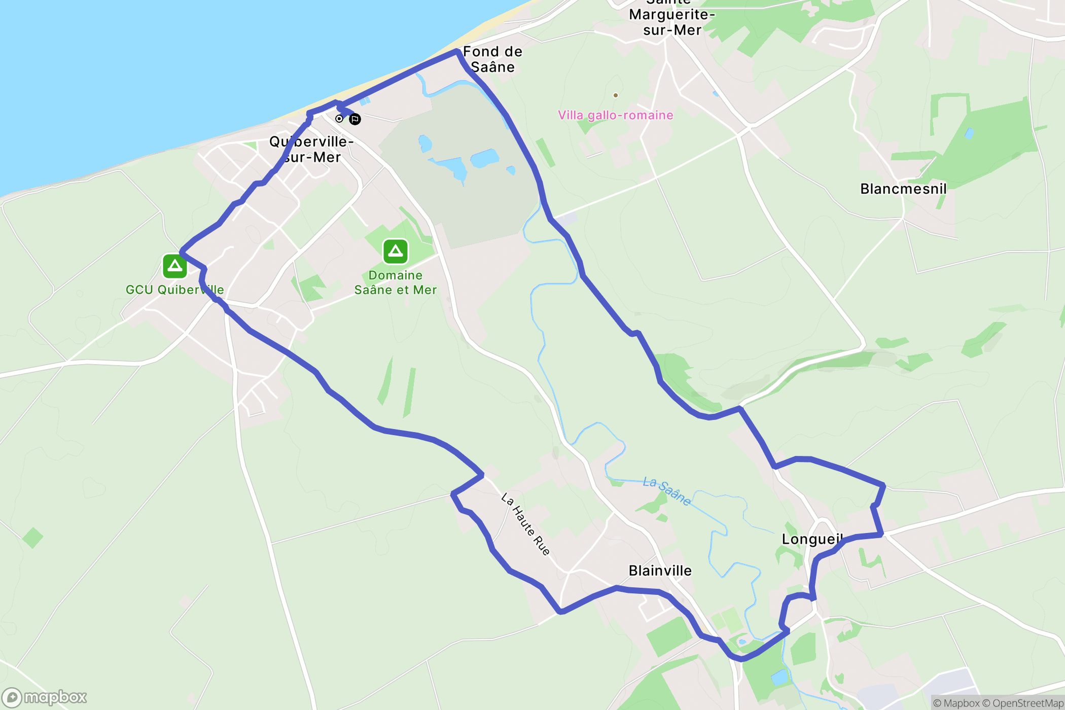 Quiberville-sur-Mer : carte du parcours de randonnée - France