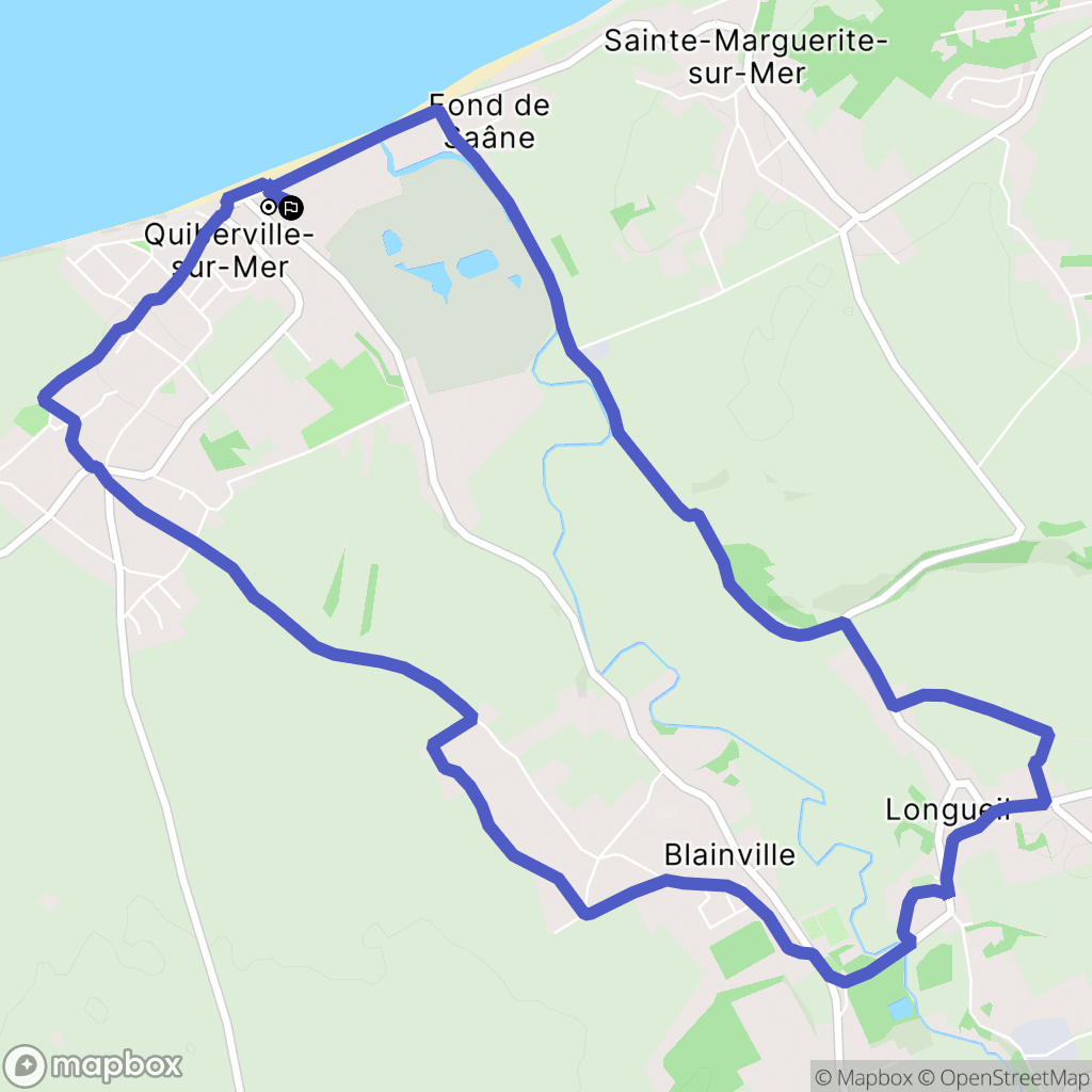 Quiberville-sur-Mer : carte du parcours de randonnée - France