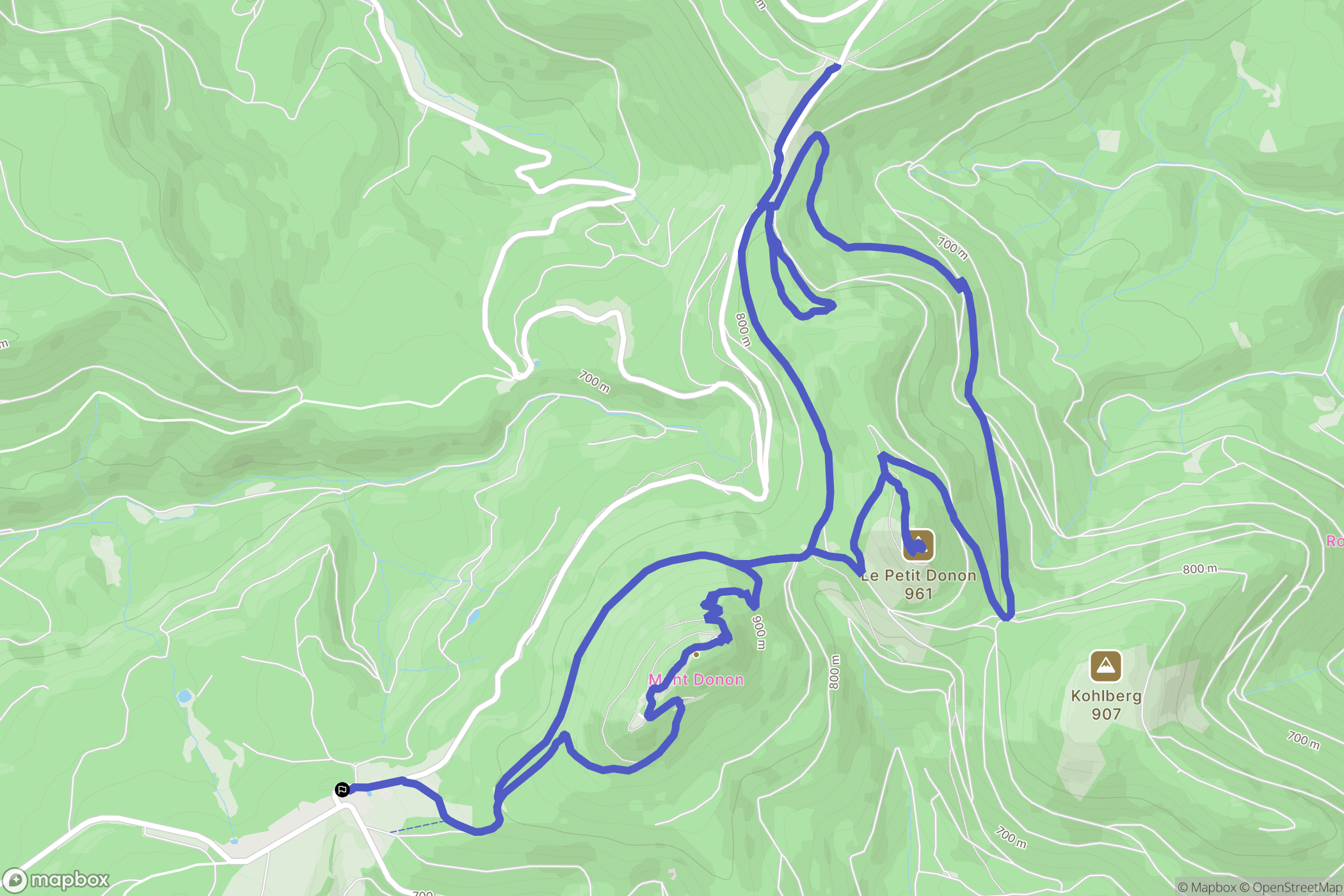 Grandfontaine : carte du parcours de randonnée - France