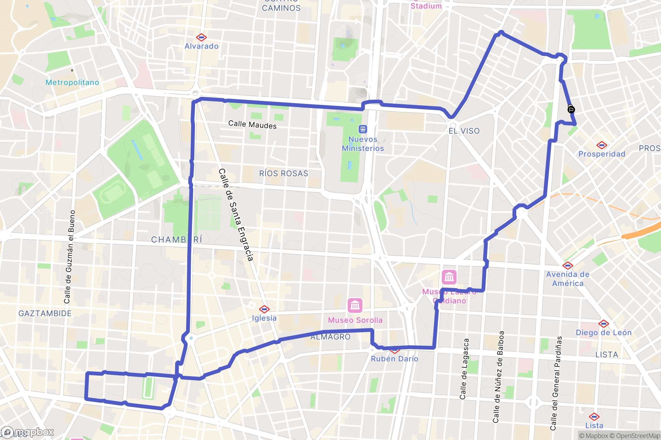 Madrid : carte du parcours de randonnée - Spain