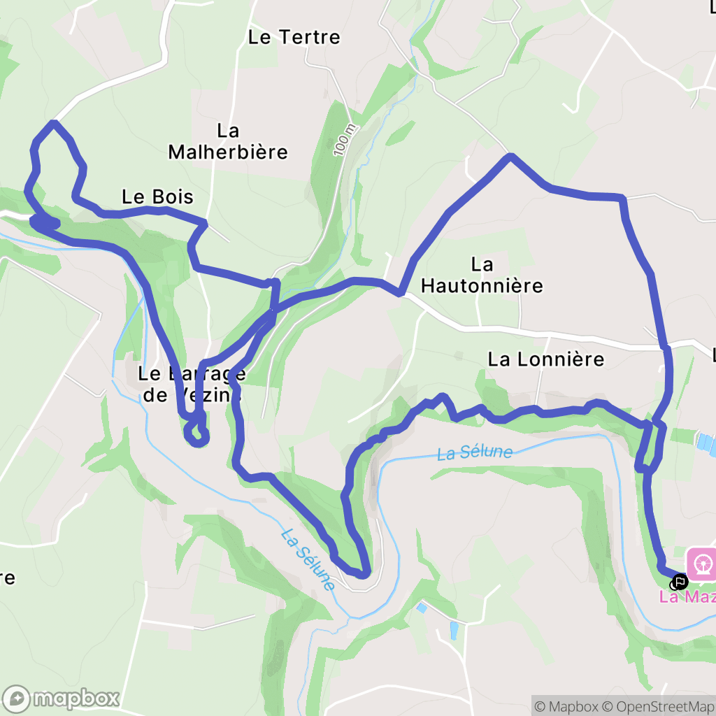 Isigny-le-Buat : carte du parcours de randonnée - France