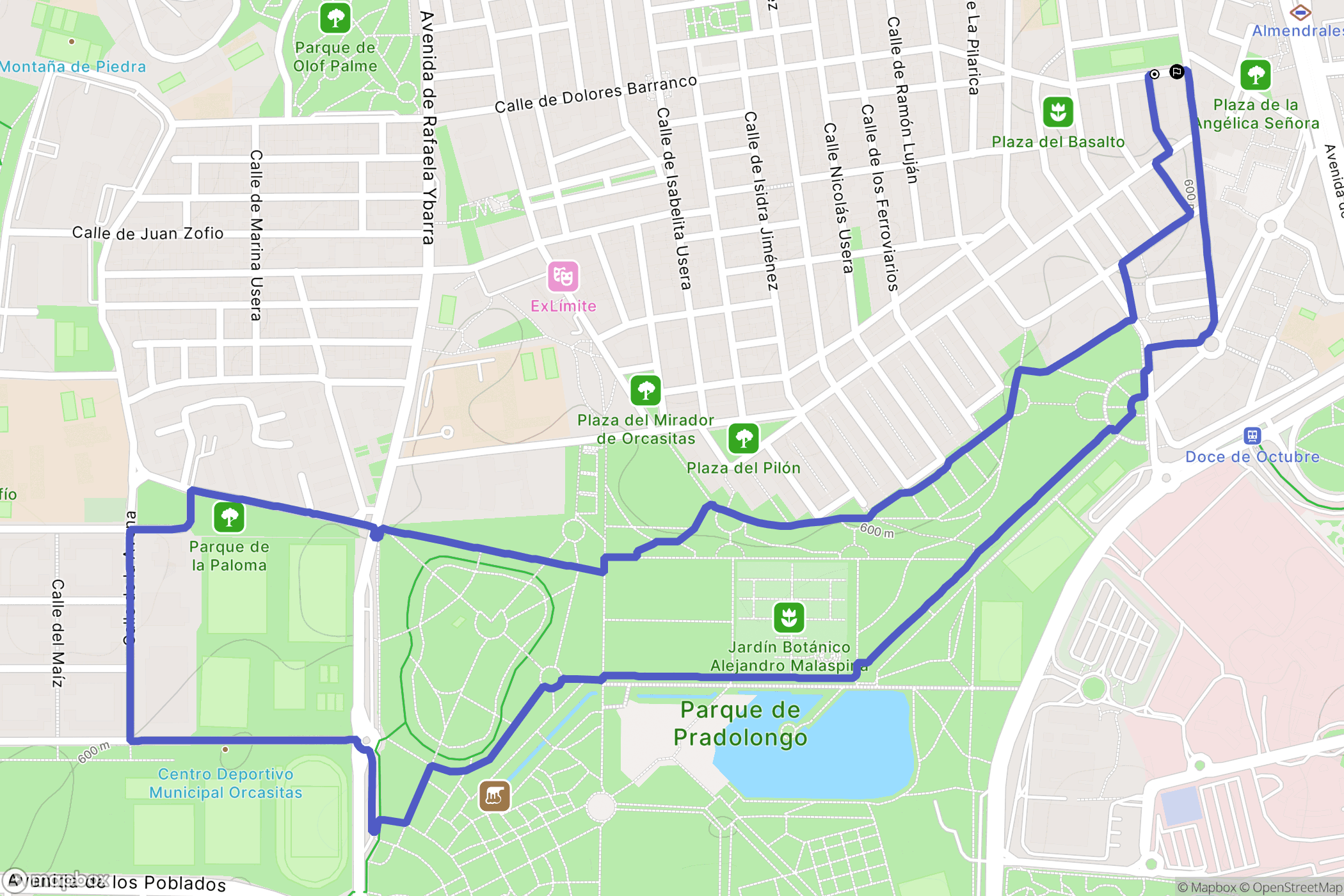 Madrid : carte du parcours de randonnée - Spain