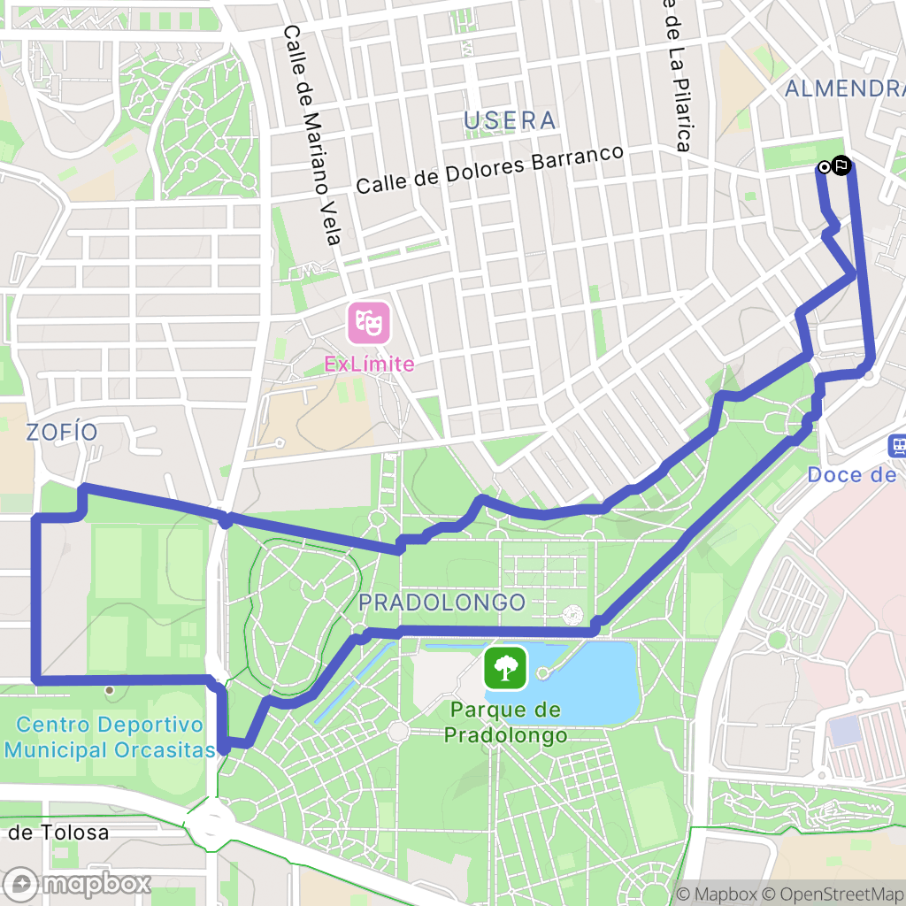 Madrid : carte du parcours de randonnée - Spain