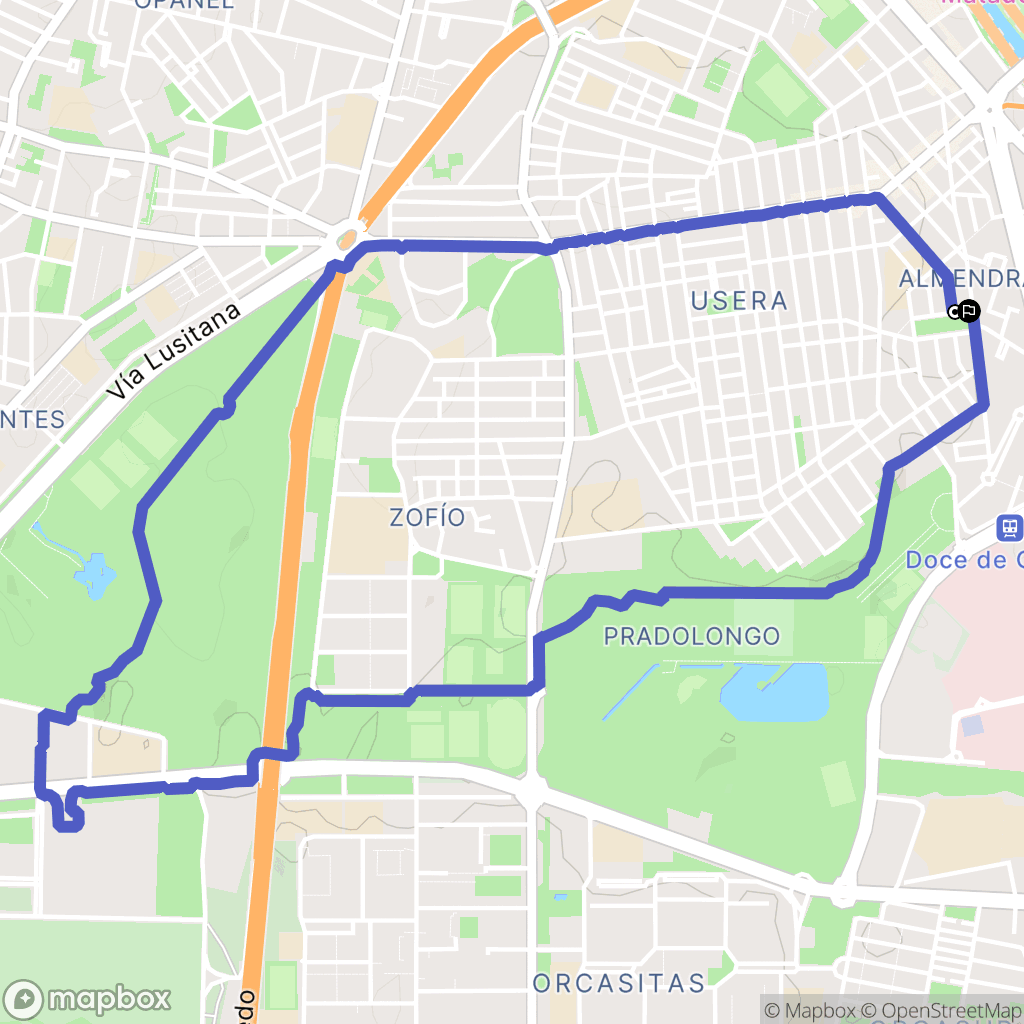 Madrid : carte du parcours de randonnée - Spain