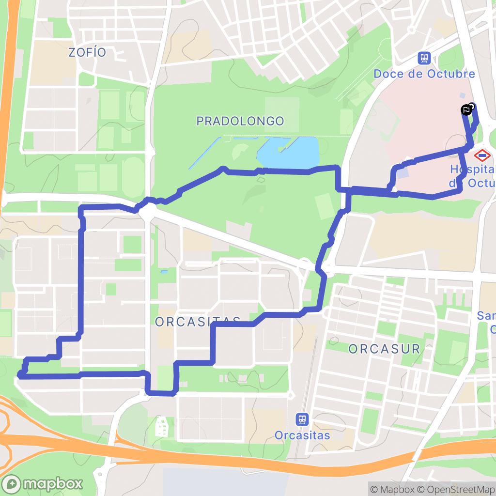 Madrid : carte du parcours de randonnée - Spain