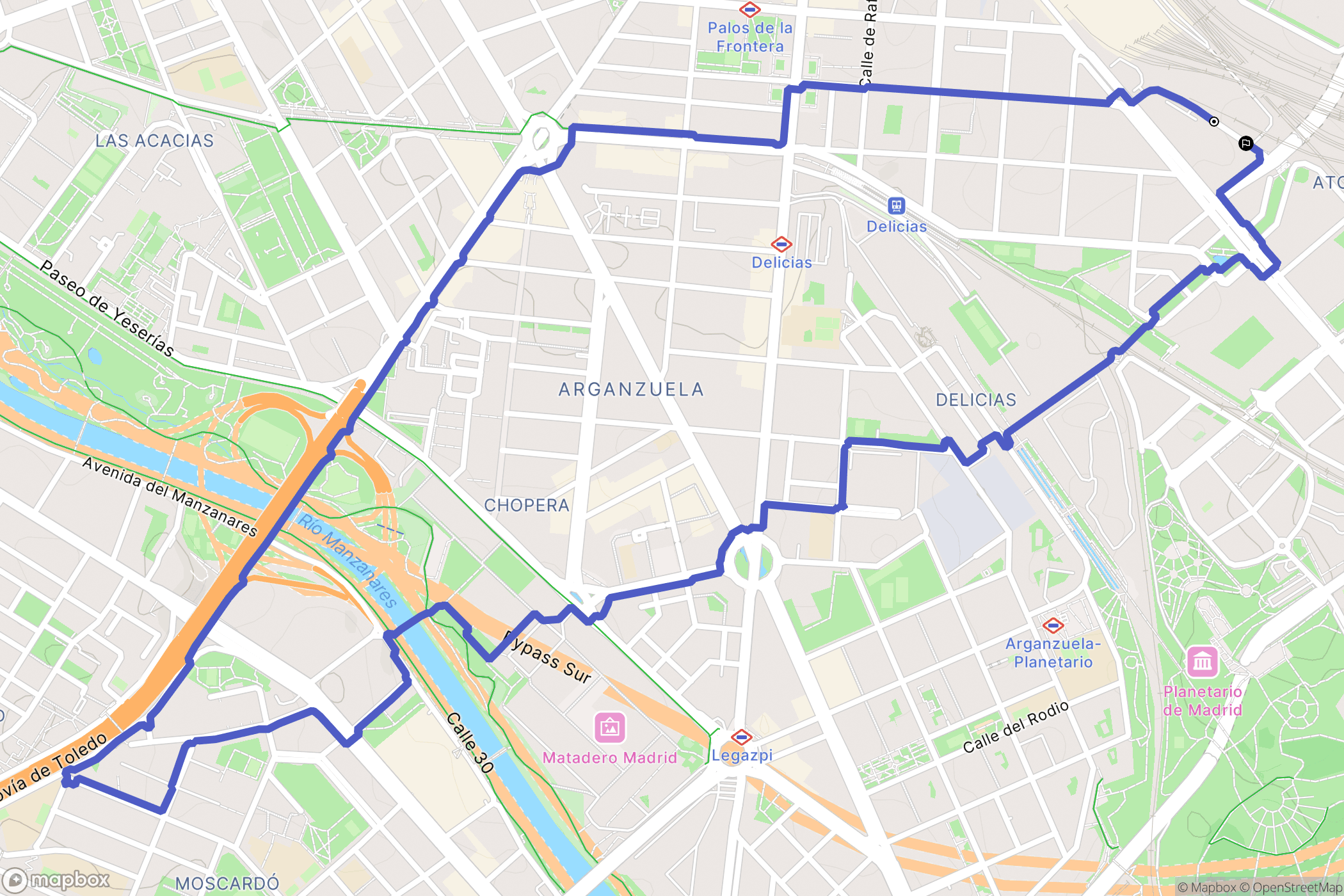Madrid : carte du parcours de randonnée - Spain