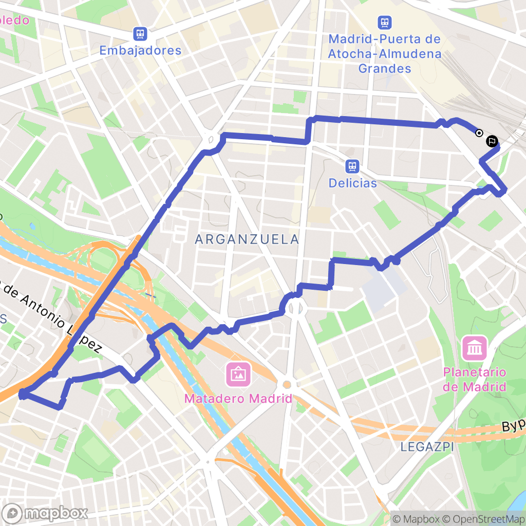 Madrid : carte du parcours de randonnée - Spain