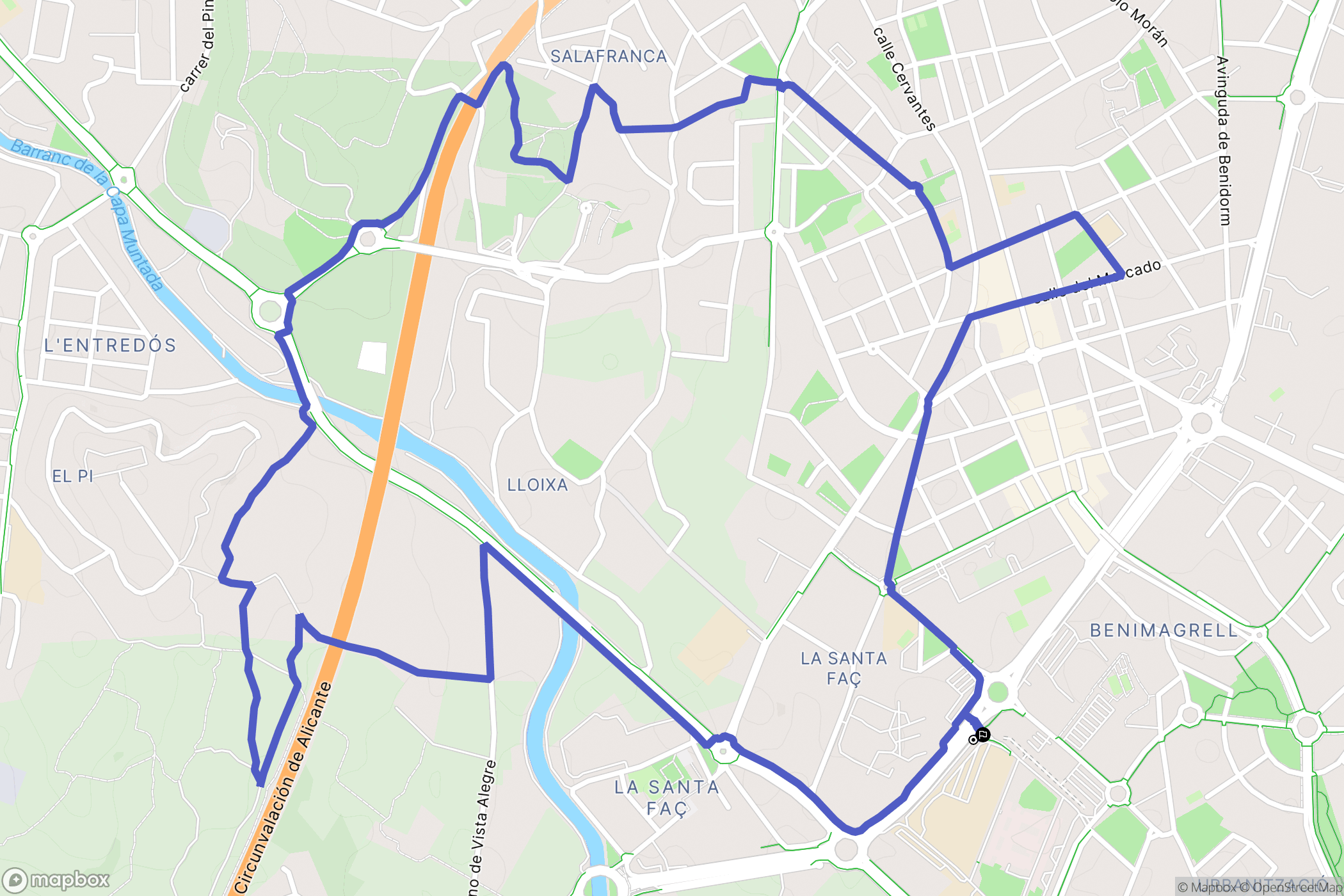 Sant Joan d'Alacant : carte du parcours de randonnée - Spain