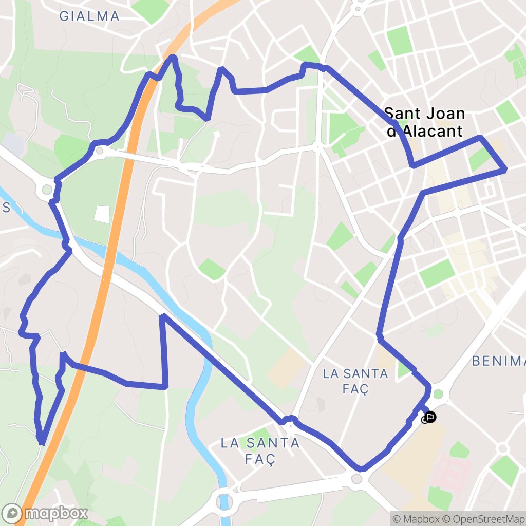 Sant Joan d'Alacant : carte du parcours de randonnée - Spain