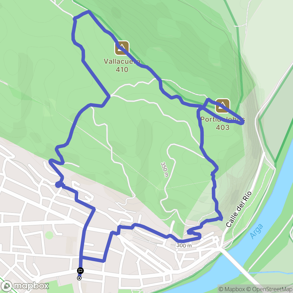 Peralta : carte du parcours de randonnée - Spain