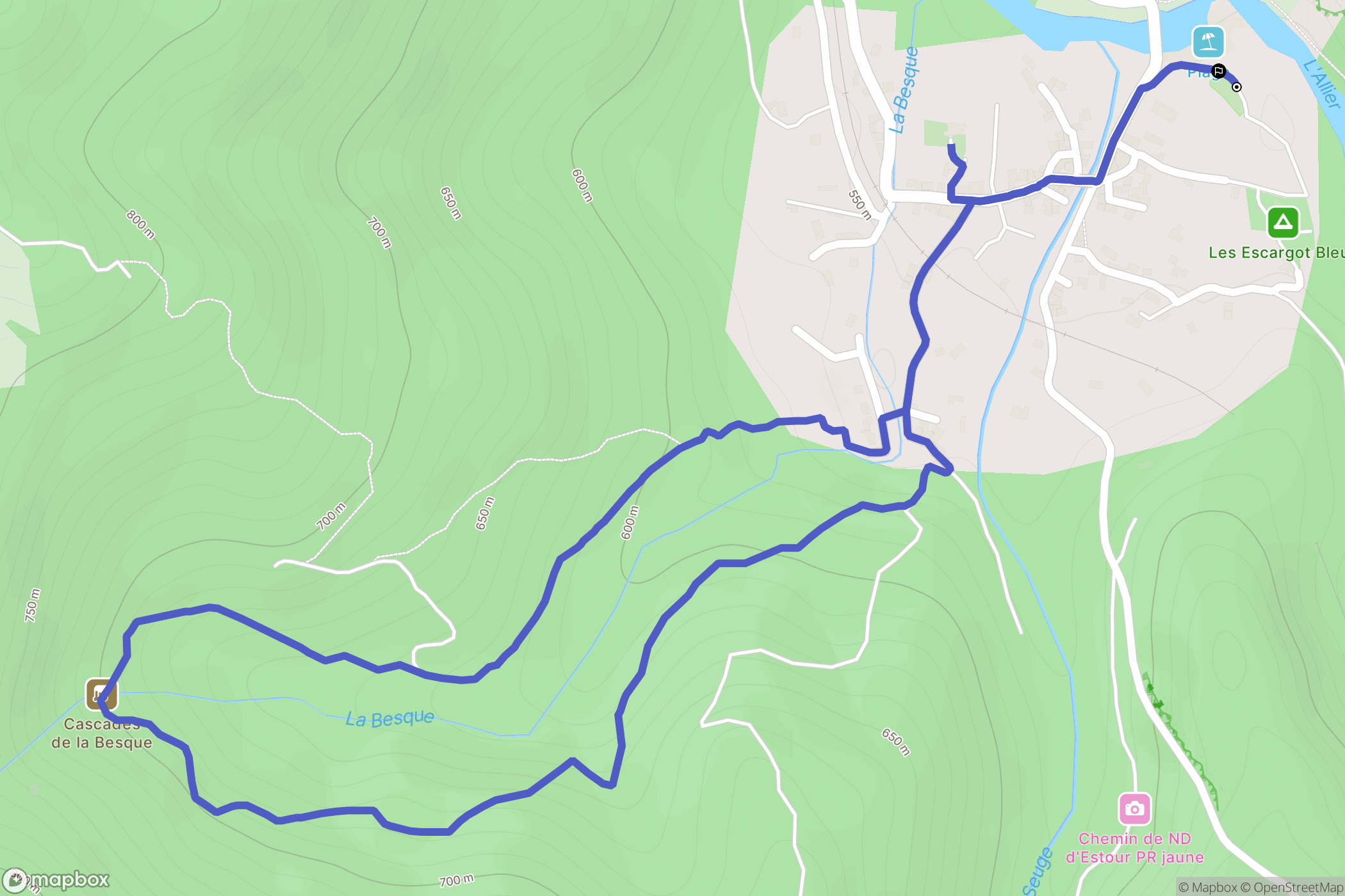 Prades : carte du parcours de randonnée - France