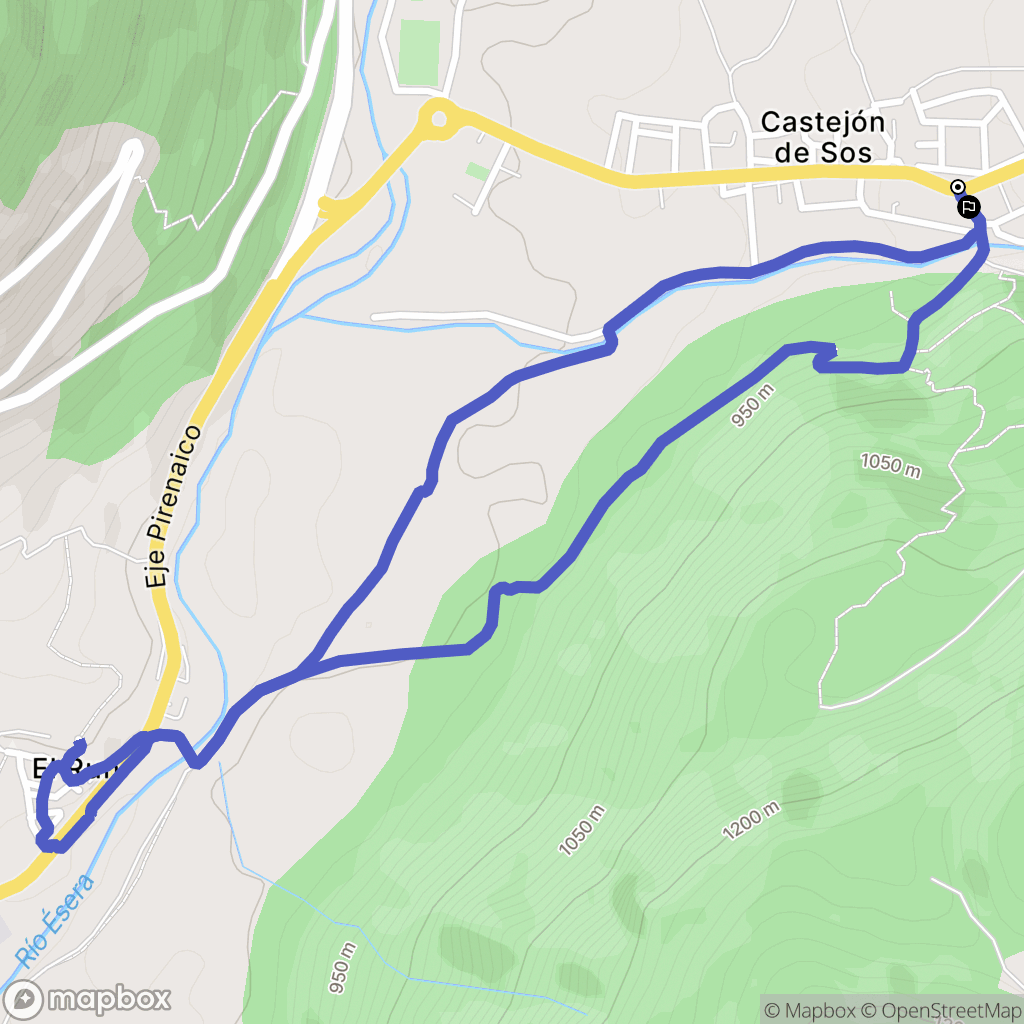 Castejón de Sos : carte du parcours de randonnée - Spain