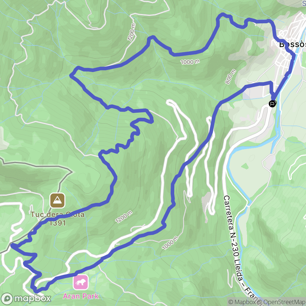 Bossòst : carte du parcours de randonnée - Spain
