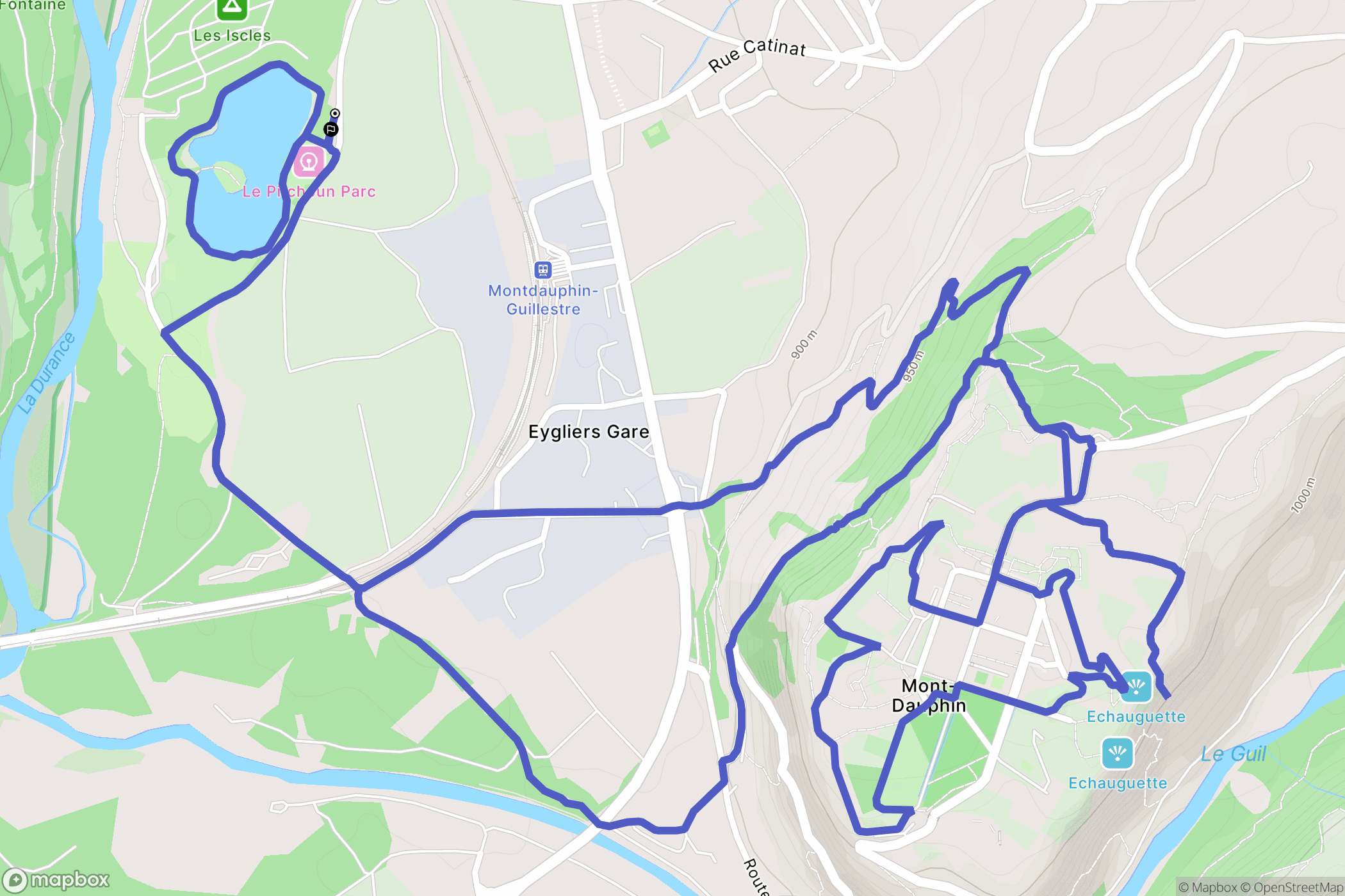 Eygliers : carte du parcours de randonnée - France